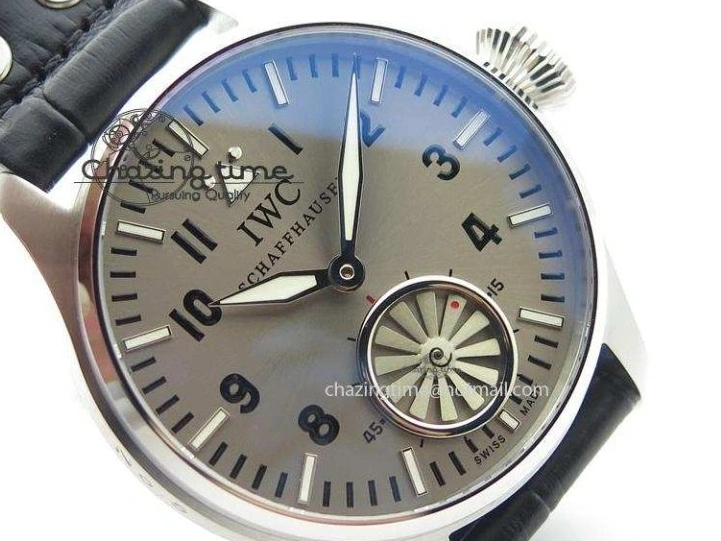 MIROTIME 0429 Compact Big Pilot “Markus Buhler” IW5003 Turbine V6F Best Edition Grey Dial On Leather Strap A 7314